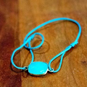 Aqua Stone with String Ankle Bracelet